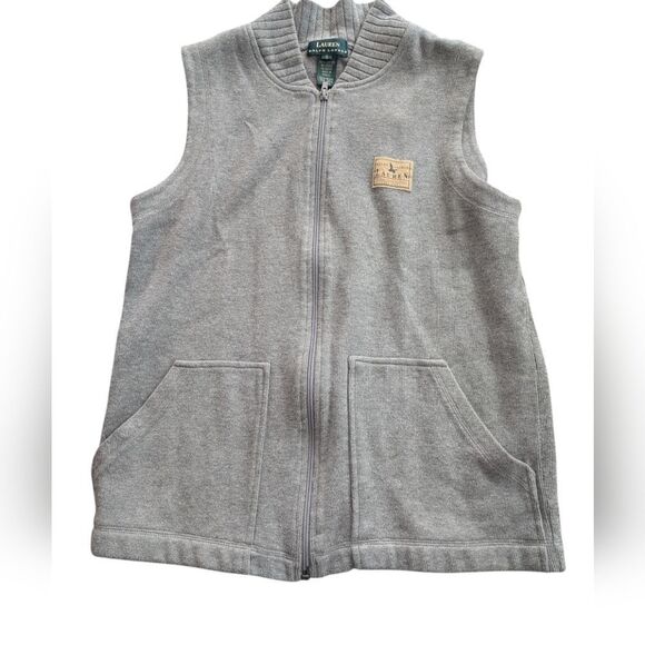 Lauren Ralph Lauren women's gray cotton sweater vest size small - Picture 4 of 8